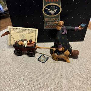 Williraye Studio WW2735 Girl with Cat Pulling Cart